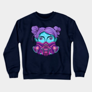 Tech Gas mask Quarantine Girl Crewneck Sweatshirt